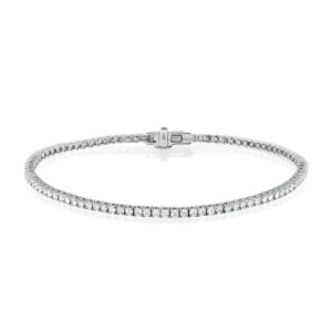Tennis Bracelet 3.24 carat Diamond Illusion Set on 14k White Gold