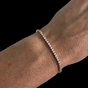 Tennis Bracelet 3.24 carat Diamond Illusion Set on 14k Rose Gold