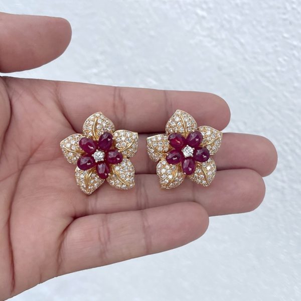 upper luxury ruby earrings